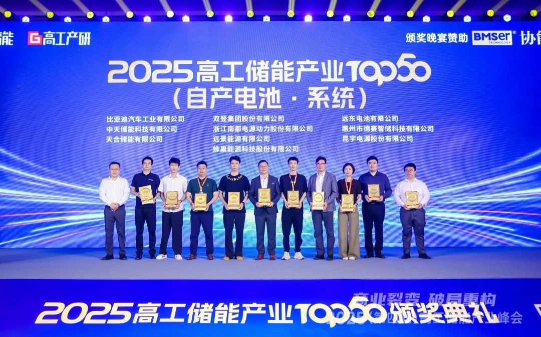 再獲殊榮！德賽電池榮登2025高工儲能產業“儲能電池·系統榜單TOP10”